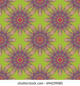 New color seamless pattern with many flower.
