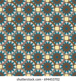 New color seamless pattern with many flower.