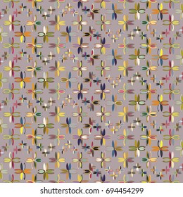 New color seamless pattern with many flower.