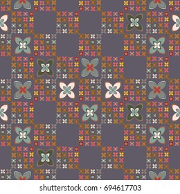 New color seamless pattern with many flower.