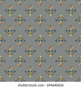 New color seamless pattern with many flower.