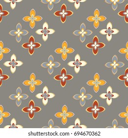 New color seamless pattern with many flower.