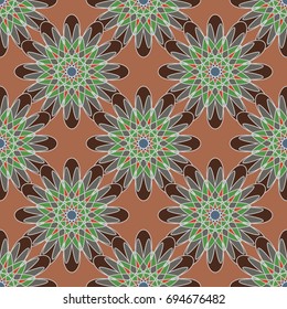 New color seamless pattern with many flower.