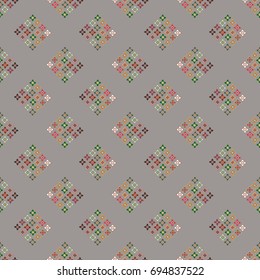 New color seamless pattern with many flower.