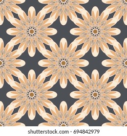 New color seamless pattern with many flower.