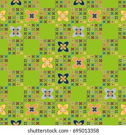New color seamless pattern with many flower.