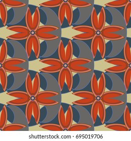 New color seamless pattern with many flower.