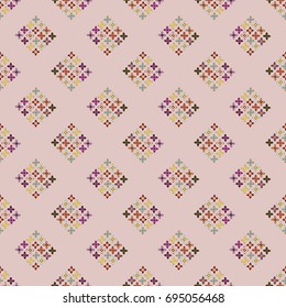 New color seamless pattern with many flower.