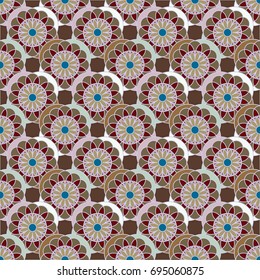 New color seamless pattern with many flower.