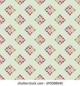 New color seamless pattern with many flower.