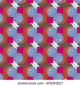 New color seamless pattern with many flower.
