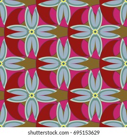 New color seamless pattern with many flower.