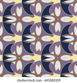 New color seamless pattern with many flower.