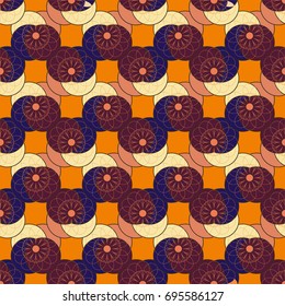 New color seamless pattern with many flower.