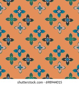 New color seamless pattern with many flower.
