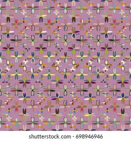 New color seamless pattern with many flower.