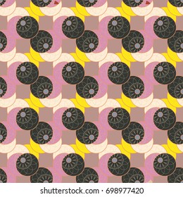 New color seamless pattern with many flower.