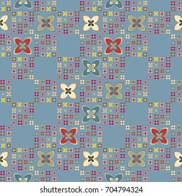 New color seamless pattern with many flower.