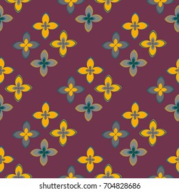 New color seamless pattern with many flower.