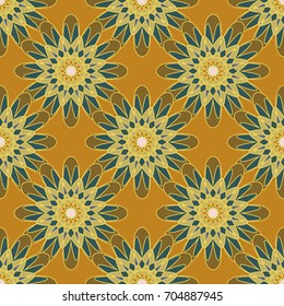 New color seamless pattern with many flower.