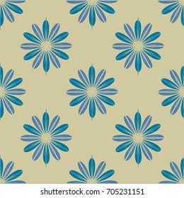 New color seamless pattern with many flower.