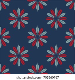 New color seamless pattern with many flower.