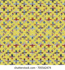 New color seamless pattern with many flower.