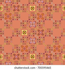 New color seamless pattern with many flower.