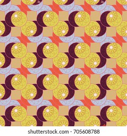 New color seamless pattern with many flower.