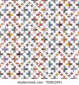 New color seamless pattern with many flower.