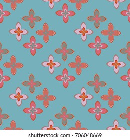 New color seamless pattern with many flower.