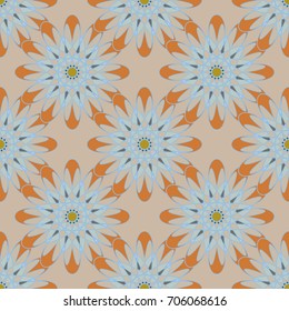 New color seamless pattern with many flower.