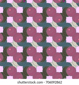 New color seamless pattern with many flower.