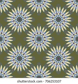 New color seamless pattern with many flower.