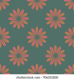 New color seamless pattern with many flower.