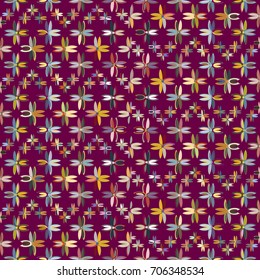 New color seamless pattern with many flower.