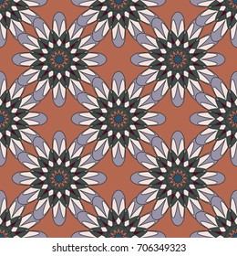 New color seamless pattern with many flower.