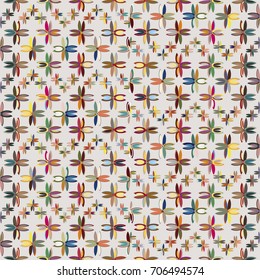 New color seamless pattern with many flower.