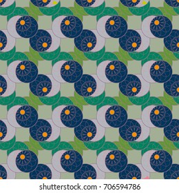 New color seamless pattern with many flower.