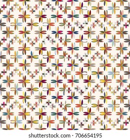 New color seamless pattern with many flower.