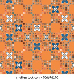 New color seamless pattern with many flower.