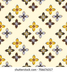 New color seamless pattern with many flower.