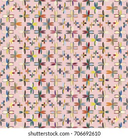 New color seamless pattern with many flower.