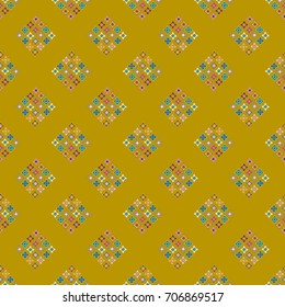 New color seamless pattern with many flower.