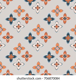 New color seamless pattern with many flower.