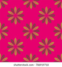 New color seamless pattern with many flower.