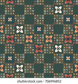 New color seamless pattern with many flower.