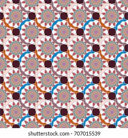 New color seamless pattern with many flower.
