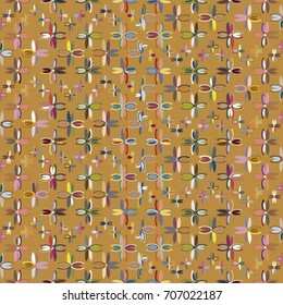 New color seamless pattern with many flower.