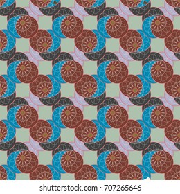 New color seamless pattern with many flower.